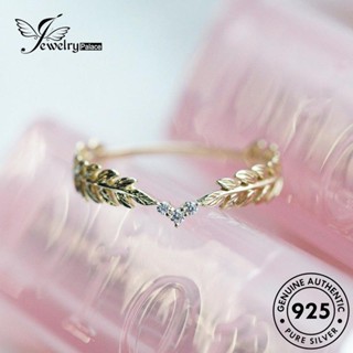 Jewelrypalace แหวนเพชรโมอิส เงิน 925 รูปใบไม้ สีทอง แฟชั่น สําหรับผู้หญิง R196