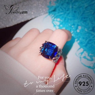 Jewelrypalace แหวนเงิน 925 ประดับไพลิน ทรงสี่เหลี่ยม หรูหรา สําหรับผู้หญิง R2432