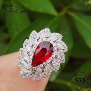 Jewelrypalace สร้อยคอเงิน 925 จี้ลูกแพร์ทับทิม เครื่องประดับสตรี S397