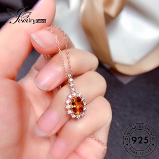 Jewelrypalace ชุดสร้อยคอเงิน 925 จี้คริสตัล สีทอง นําโชค ของแท้ สําหรับผู้หญิง S438