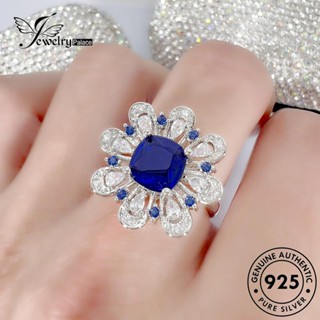 Jewelrypalace แหวนเงิน 925 รูปดอกไม้ ประดับไพลิน แฟชั่น สําหรับผู้หญิง R1746