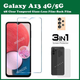 3 in 1 ฟิล์มกระจกนิรภัย Samsung Galaxy A13 4G 5G + ฟิล์มด้านหลัง + ฟิล์มเลนส์กล้อง