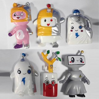 ของเล่นโมเดลตุ๊กตาฟิกเกอร์ Lankybox Boxy Foxy Rocky Lankybot Milky 6 ชิ้น