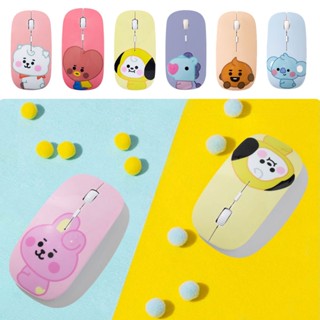 BT21 เมาส์ไร้สาย ลาย Bts Computer mouse สไตล์เกาหลี สําหรับบ้าน ออฟฟิศ