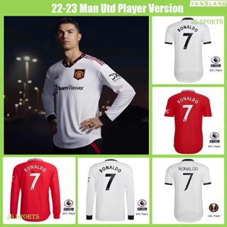 22/23 เสื้อเชิ้ตแขนยาว ลาย Manchester United Player version MANUTD Player Issue Kit MANUTD CR7 Ronaldo