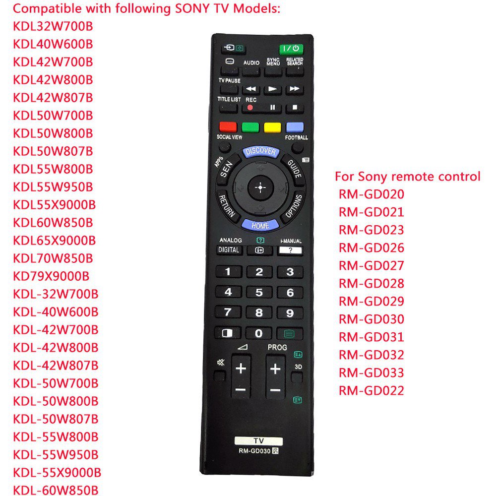ใหม่ RM-GD030 สําหรับ Sony RM-GD033 RM-GD031 RM-GD032 ทีวีรีโมทคอนโทรลสําหรับ KDL55X9000B KDL60W850B KDL65X9000B