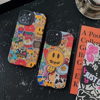 เคสโทรศัพท์มือถือ tpu นิ่ม ลายการ์ตูนโลโก้หน้ายิ้ม drew house น่ารัก สําหรับ iPhone14 14pro 14promax iPhone13 13pro 13promax iPhone12 12pro 12promax iPhone11 11promax x xs xr xm