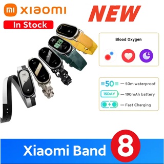 Xiaomi Mi Band 8 สร้อยข้อมือสมาร์ท หน้าจอ AMOLED อัตราการเต้นของหัวใจ ออกซิเจนในเลือด บลูทูธ นาฬิกากีฬา กันน้ํา Xiaomi Miband8 Smart Band