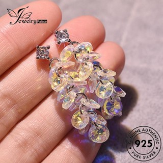 Jewelrypalace ต่างหูเงิน 925 ประดับเพชรคริสตัล สีชมพู สําหรับผู้หญิง E735