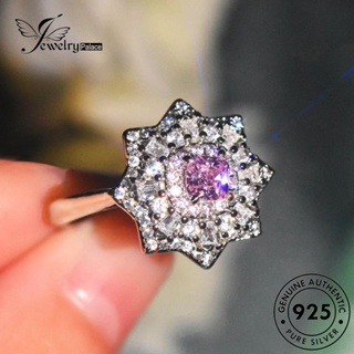 Jewelrypalace แหวนเงิน 925 ประดับเพชรคริสตัล สีชมพู แฟชั่น สําหรับผู้หญิง R2540