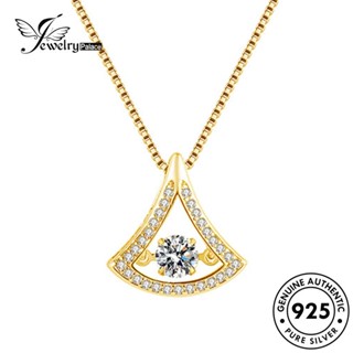 Jewelrypalace Moissanite สร้อยคอกระโปรง เงิน 925 ประดับเพชร สีทอง สวยหรู สําหรับผู้หญิง N116