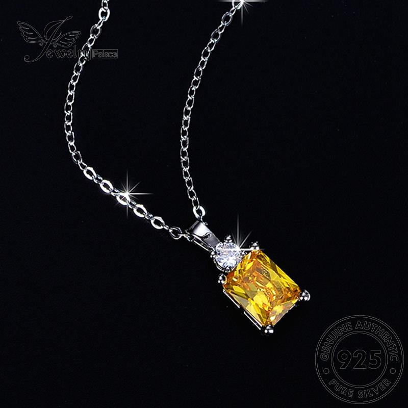 Jewelrypalace Citrine Fine Square สร้อยคอเงินผู้หญิง Diamond925 N68