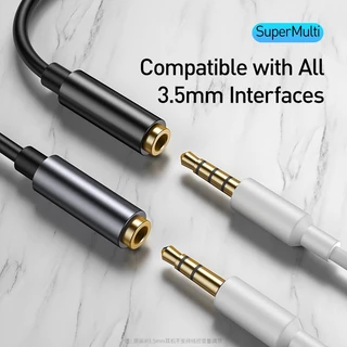Baseus อะแดปเตอร์แปลง Type-C เป็น 3.5 มม. ตัวผู้ต่อเป็นตัวเมีย รองรับหูฟังและอุปกรณ์เสียง