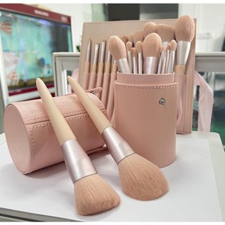 ชุดแปรงแต่งหน้า ขนแปรงนุ่ม สีชมพู 11 ชิ้น