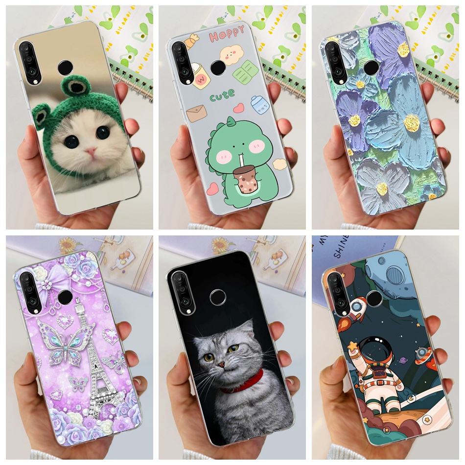 Huawei P30 Lite MAR-LX2 / P30 ELE-L29 / P30 Pro VOG-L29 เคสโทรศัพท์ ลายไดโนเสาร์ แมวน่ารัก ซิลิโคนนิ