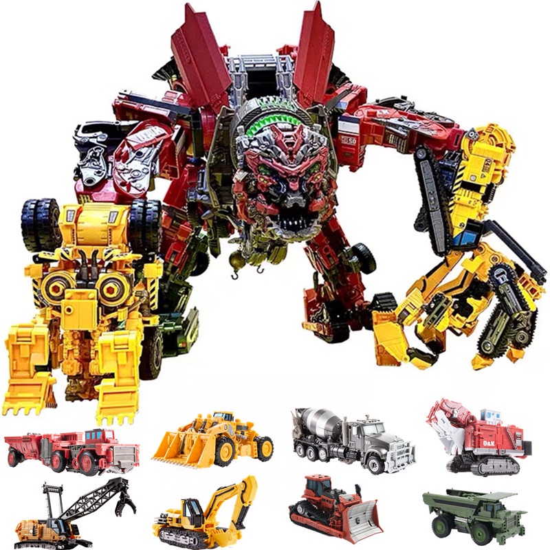 Aoyi Cool 8 IN 1 หุ่นยนต์ฟิกเกอร์ Devastator Transformation Toy Boy Anime Hook Action Figures Robot Car Engineering Vehicle Model Kids SAWP หุ่นยนต์แปลงร่างหุ่นยนต์เลโก้หุ่นยนต์โมเดลหุ่นยนต์นต ก ต า งหุ่นยนต์โพลีรถหุ่นยนต์แปลงร่าง