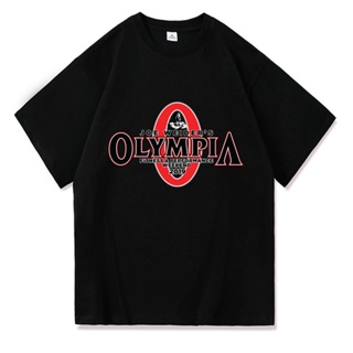 ใหม่ เสื้อยืดลําลอง ผ้าฝ้าย 100% แขนสั้น คอกลม พิมพ์ลาย OLYMPIA คุณภาพสูง แฟชั่นฤดูร้อน สําหรับผู้ชาย ใส่เข้ายิม 2022