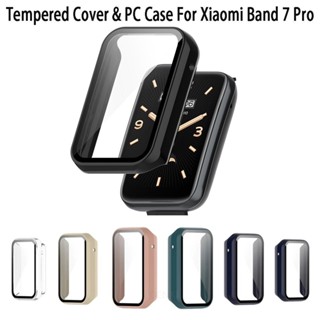 กระจกนิรภัย ป้องกัน เคส PC แข็ง สําหรับ Xiaomi Mi Band 7 Pro Smart Watch ป้องกันหน้าจอ อุปกรณ์เสริม