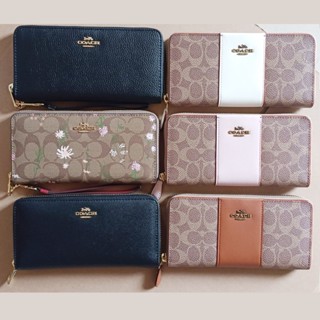 Coach 31546 c8736 c4451 กระเป๋าสตางค์ผู้หญิง/กระเป๋าใส่บัตรผู้หญิงพิมพ์ลายหนังแท้/กระเป๋าใส่เหรียญแบบยาวมีซิป