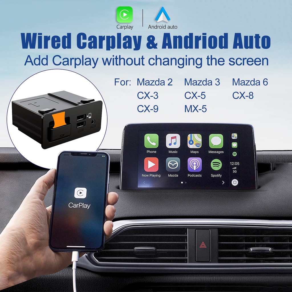 Apple Carplay อะแดปเตอร์ USB อัตโนมัติ OEM สําหรับ Mazda Carplay Hub Mazda 3 6 2 CX3 CX5 CX9 CX8 MX5