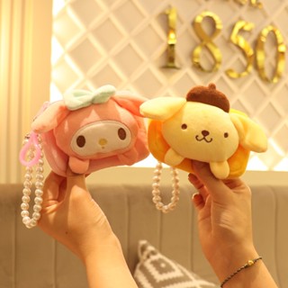 กระเป๋าสตางค์ กระเป๋าใส่เหรียญ ลายการ์ตูน Cinnamoroll Pom Pom Purin Kuromi Melody Pearl น่ารัก ขนาดเล็ก สําหรับเด็ก