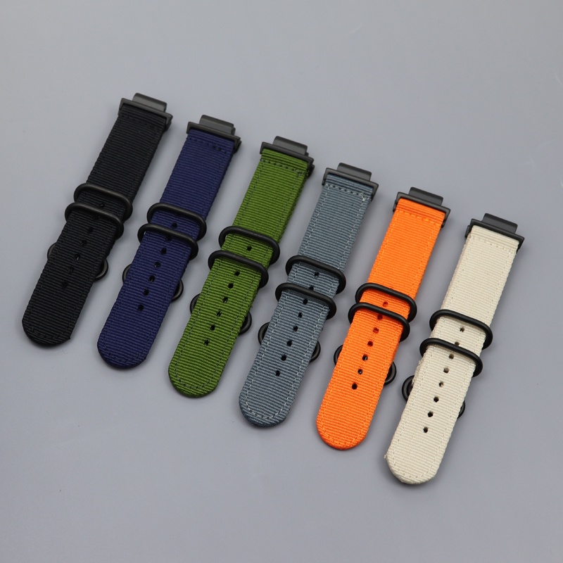 Farmhouse Series อะไหล่นาฬิกาสายไนลอน GA2100 GA2110, สายสร้อยข้อมือ 16 มม. + ข้อต่อโลหะสีดํา GA2100