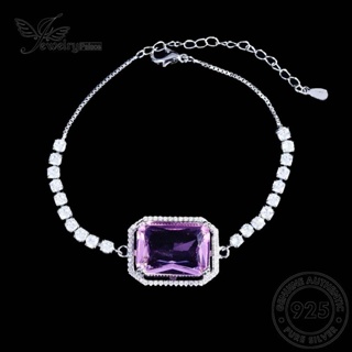 Jewelrypalace สร้อยข้อมือเงิน 925 ประดับเพชรคริสตัล ทรงสี่เหลี่ยมผืนผ้า สีชมพู สําหรับผู้หญิง B537