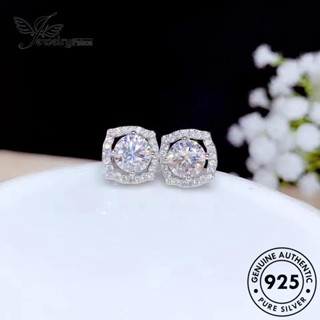 Jewelrypalace Moissanite ต่างหูสตั๊ด ประดับเพชร ทรงกลม สีเงิน ของแท้ สําหรับผู้หญิง 925 E862