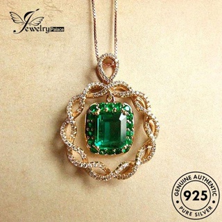 Jewelrypalace สร้อยคอเงิน 925 จี้รูปมรกต แบบกลวง ของแท้ แฟชั่นสําหรับผู้หญิง N1425