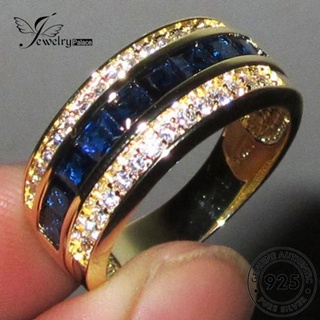 Jewelrypalace แหวนเงิน 925 ประดับไพลิน ทรงสี่เหลี่ยม สไตล์เรโทร สําหรับผู้หญิง R56