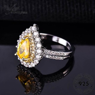 Jewelrypalace แหวนเงิน 925 ประดับซิตริน เรียบง่าย สําหรับผู้หญิง R1030