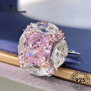 Jewelrypalace แหวนเงิน 925 ประดับเพชรคริสตัล สีชมพู หรูหรา สําหรับผู้หญิง R2537