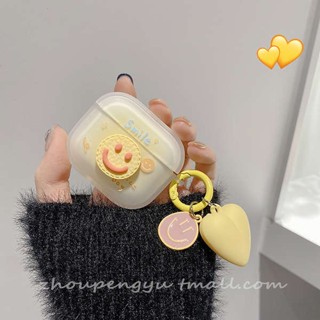 เคสหูฟังบลูทูธ ซิลิโคนนิ่ม แบบป้องกัน ลายหน้ายิ้มน่ารัก สามมิติ สําหรับ Airpods Pro2 3