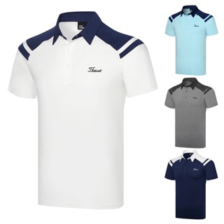 Titleist เสื้อโปโลแขนสั้นลําลอง ระบายอากาศได้ดี เหมาะกับใส่เล่นกีฬากอล์ฟกลางแจ้ง สําหรับผู้ชาย