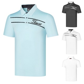 Titleist เสื้อยืดโปโล แขนสั้น ระบายอากาศ แบบแห้งเร็ว เหมาะกับฤดูร้อน สําหรับผู้ชาย