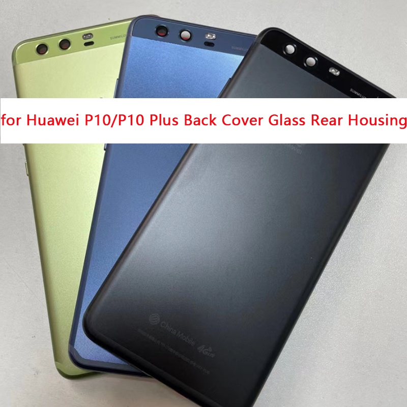 สําหรับ Huawei P10 / P10 Plus ฝาหลัง กระจกด้านหลัง แบตเตอรี่ ประตูเปลี่ยน พร้อมสติกเกอร์ เลนส์กล้อง
