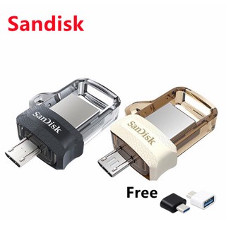 Sandisk 2in1 OTG 3.0 16GB 32GB 64GB 128GB OTG ดิสก์ U คู่ (รุ่นสีดําและสีทอง) รุ่นพิเศษ