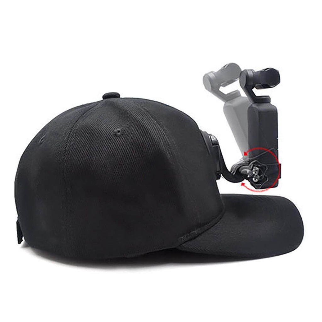 หมวกเบสบอลหมวกบังแดดพร้อมหัวเข็มขัดสําหรับ DJI Action 5PRO/4/3 OSMO Pocket 3/ 2/insta360 X3/X 4 X5/ONE R/RS GoPro อุปกรณ์เสริมสําหรับกล้องสําหรับชาย,สีดํา
