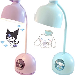 Sanrios โคมไฟตั้งโต๊ะ Led ลาย Hello Kittys Kuromi My Melody น่ารัก ชาร์จ Usb สําหรับอ่านหนังสือ ห้องนอนนักเรียน