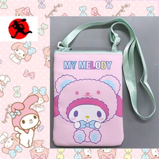 Sanrio My Melody กระเป๋าสะพายไหล่ ขนาดเล็ก มีซิป ด้านนอก ลาย Hello Kitty สไตล์ญี่ปุ่น สําหรับเด็ก【ส่งตรงจากญี่ปุ่น】ไซซ์ 21x14 X 2 ซม.