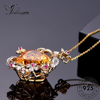 Jewelrypalace สร้อยคอเงิน 925 จี้รูปซิตริน แฟชั่น สําหรับผู้หญิง N1172