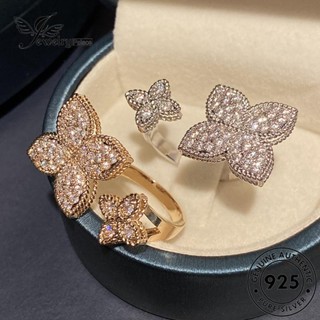 Jewelrypalace แหวนเงิน 925 ประดับเพชรโมอิส สีทอง แฟชั่น สําหรับผู้หญิง R73