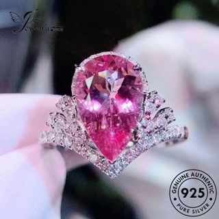 Jewelrypalace สร้อยคอเงิน 925 จี้มงกุฎ ประดับเพชรคริสตัล สีชมพู หรูหรา สําหรับผู้หญิง