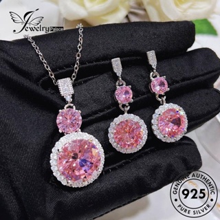 Jewelrypalace สร้อยคอเงิน 925 จี้รูปดอกซากุระ ประดับเพชรคริสตัล สีชมพู โรแมนติก สําหรับผู้หญิง S505