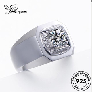 Jewelrypalace แหวนเพชรโมอิส เงิน 925 สําหรับผู้ชาย R1120