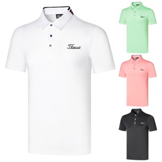 Titleist เสื้อยืดโปโล แขนสั้น ลําลอง แบบบาง เหมาะกับการเล่นกีฬากอล์ฟ แฟชั่นฤดูร้อน สําหรับผู้ชาย