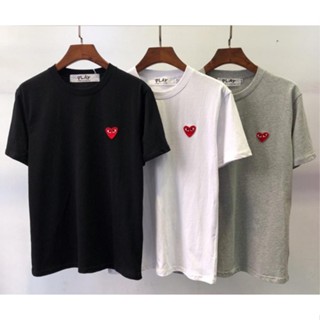 New Classic Play CDG Casual T shirt Men Women Red Heart Short sleeve t-shirt_02