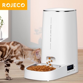 Rojeco เครื่องให้อาหารสัตว์เลี้ยงอัตโนมัติ ควบคุมอัจฉริยะ 4 ลิตร สําหรับสุนัข แมว XP36