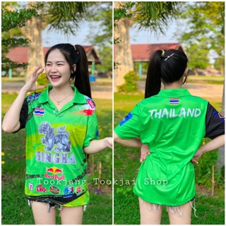 เสื้อกีฬา คอปิด พิมพ์ลายสวยงาม พร้อมส่ง