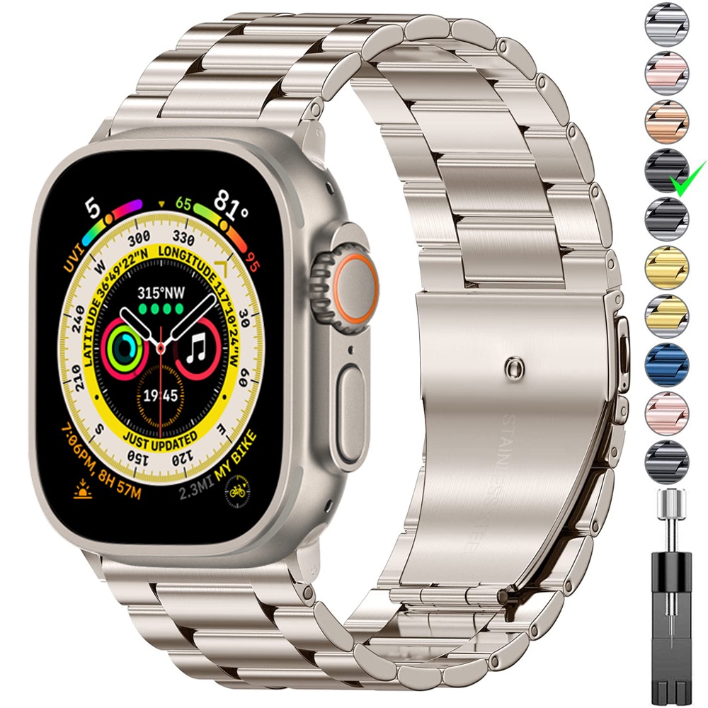 สายนาฬิกา applewatch โลหะผสมไทเทเนี่ยมสำหรับ Apple Watch Band Ultra 45mm 44mm 49mm 41mm 40mm สร้อยข้